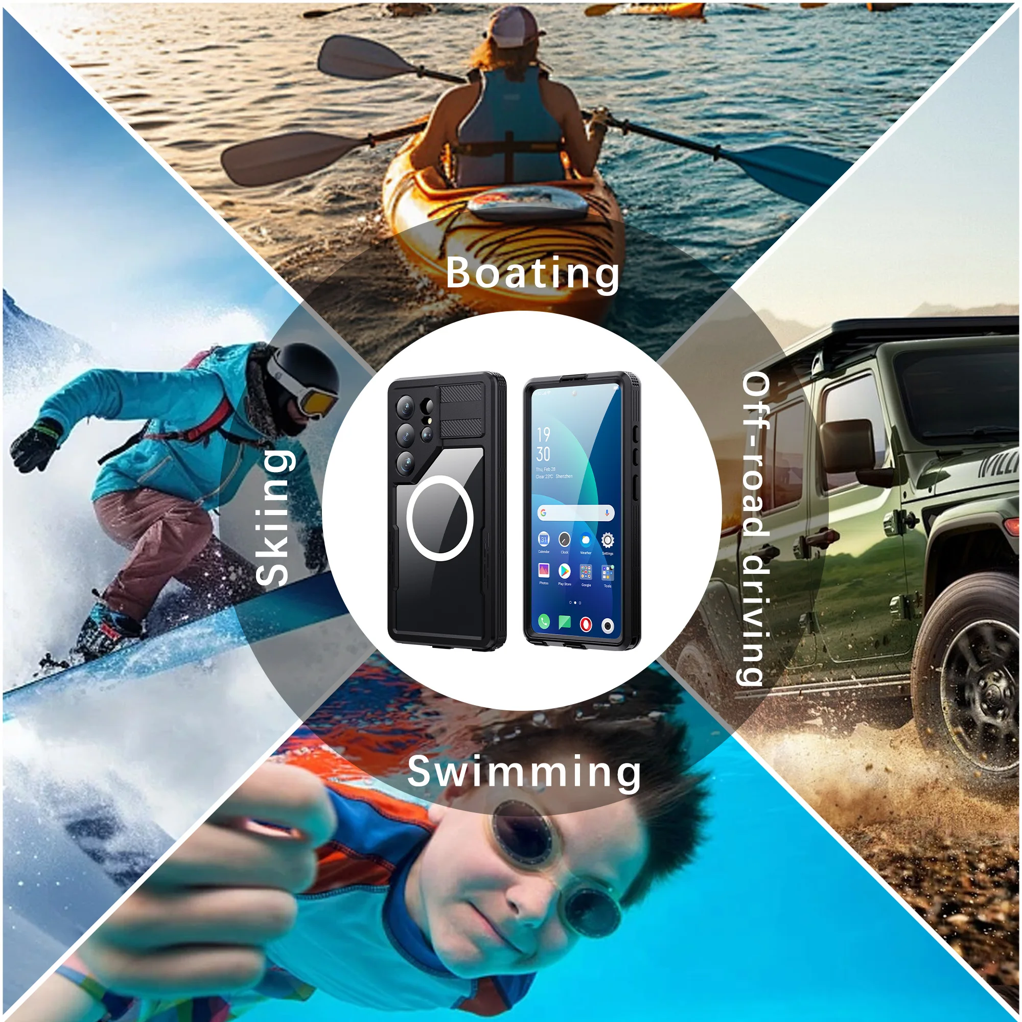 IP68 Wasserdichte Handyhülle, Geeignet für Samsung Galaxy S26 Ultra S25 S24 Serie, mit Schwimmring, Berührungsempfindlich, Rundum-Schutz – Detail 15