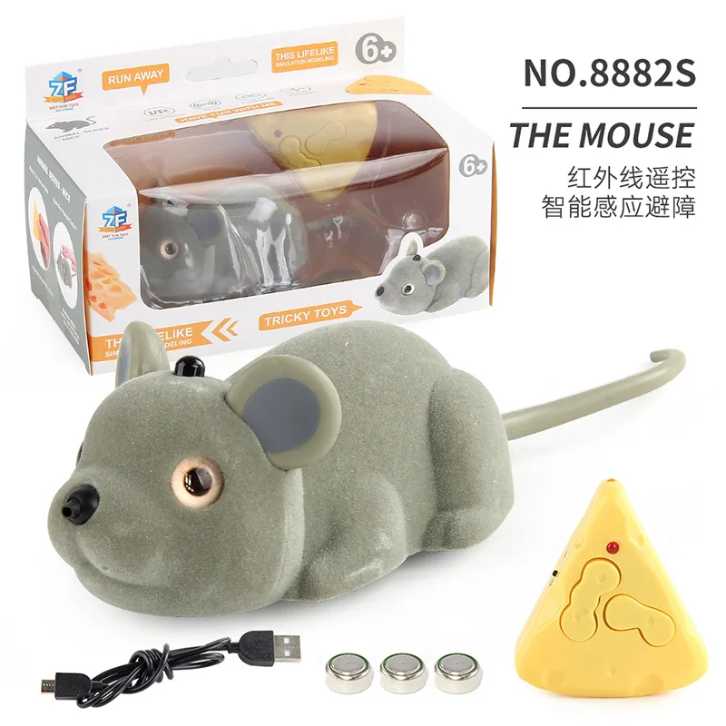 RC Animals - Interactive and Smart Red Infrared Electric Simulated Crawling Mouse Funny Toy