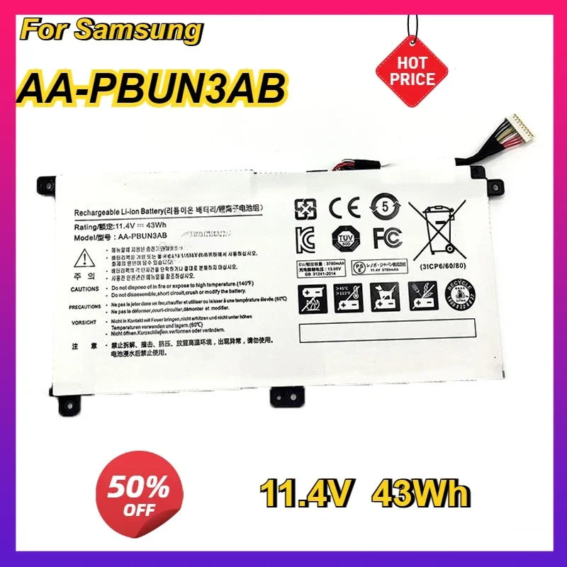 New AA-PBUN3AB Laptop Battery for SAMSUNG NP530E5M NP740U5L 8500GM 500R5M  300E4M PBUN3AB 11.4V 43Wh for Samsung