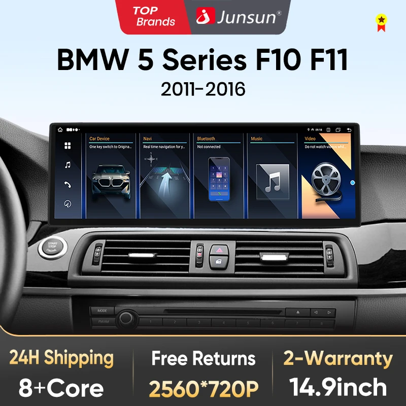 Junsun Car Radio Multimedia For BMW 5 Series F10 F11 2011-2016 Wireless CarPlay Andorid Auto 4G WiFi Audio Head Unit Stereo