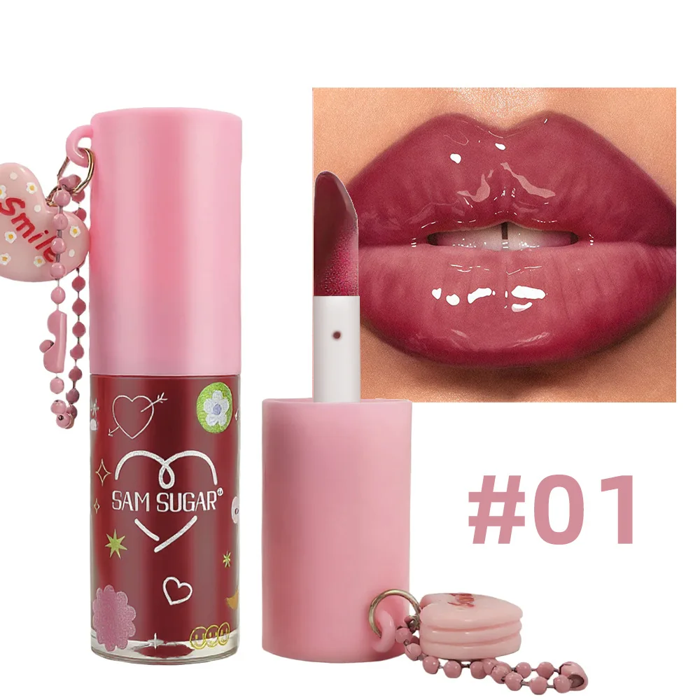 Balsamo per labbra al burro Design a cuore Trattamento labbra nutriente Finitura lucida Idratazione a lunga durata Regali per la cura delle labbra in stile Kawaii carino