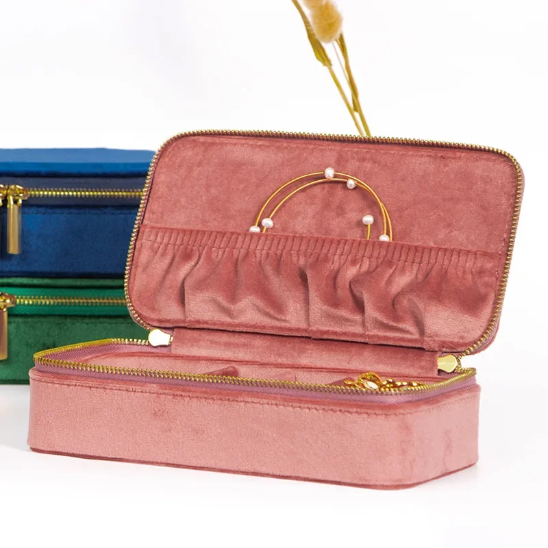 

Portable Jewelry Box Jewelry Organizer Display Travel Jewelry Case Boxes Velvet Storage Jewelers Joyero