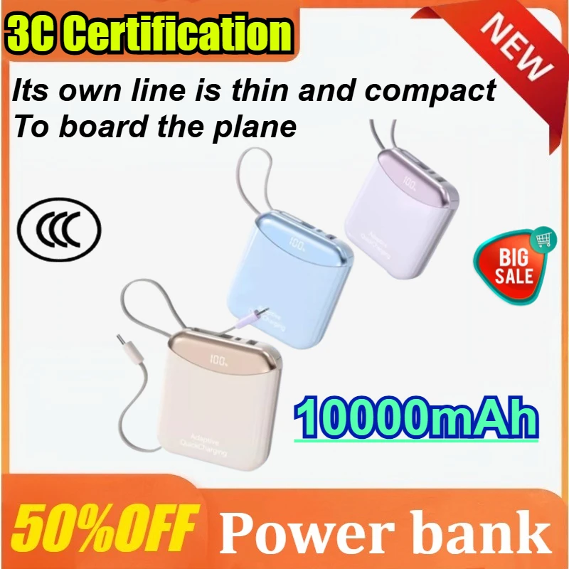 

10000mAh Mini Power Bank 66W Fast Charge Powerbank CCC Chinese Certification External Battery for iPhone for Samsung