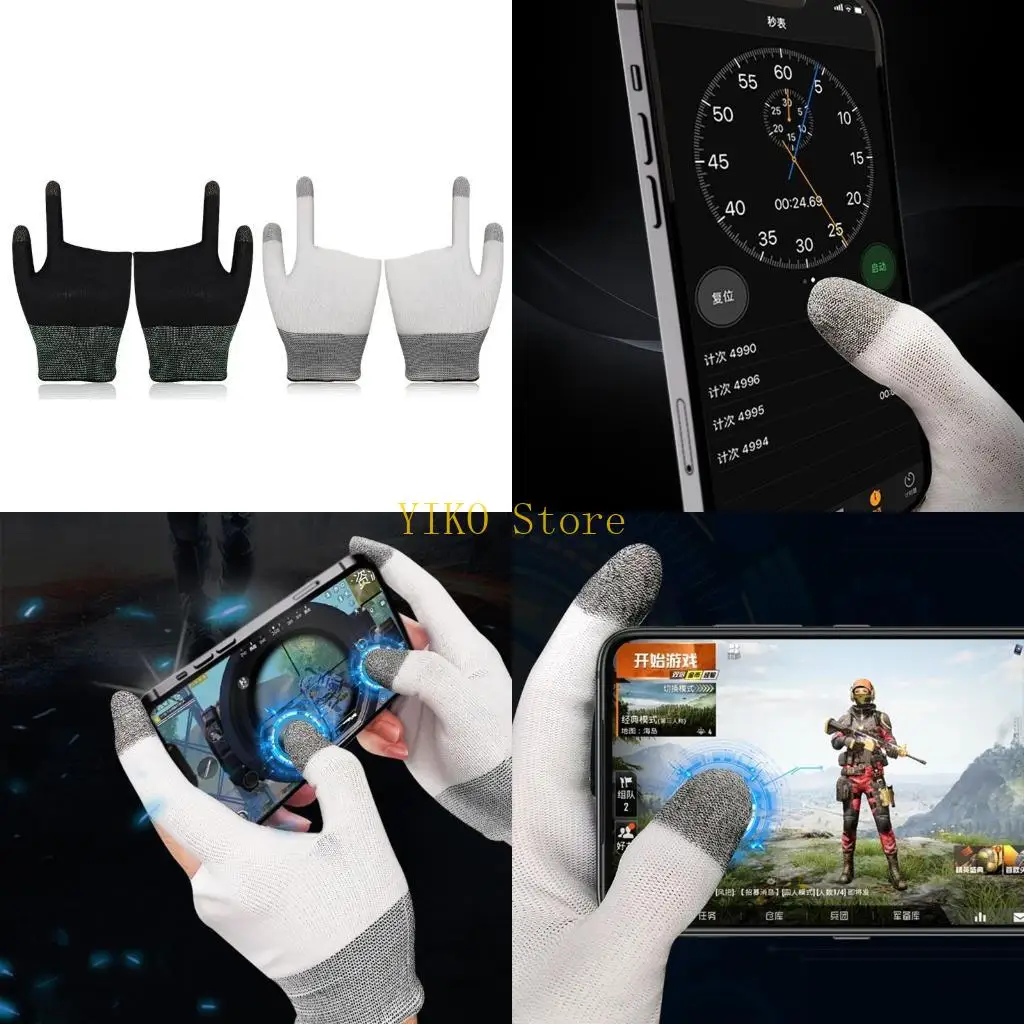 K32C Finger Sleeves Anti-slip Sensitive Touch-screen Fingertips Gloves for PUBG