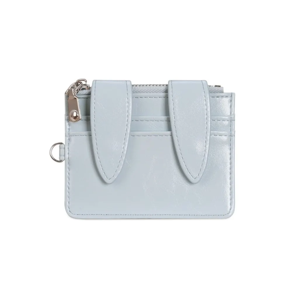 Fashion PU Leather Bunny Ear Card Holder Multi Slots Snap Button ID Card Case Lightweight Multi-functional Coin Purse For Women