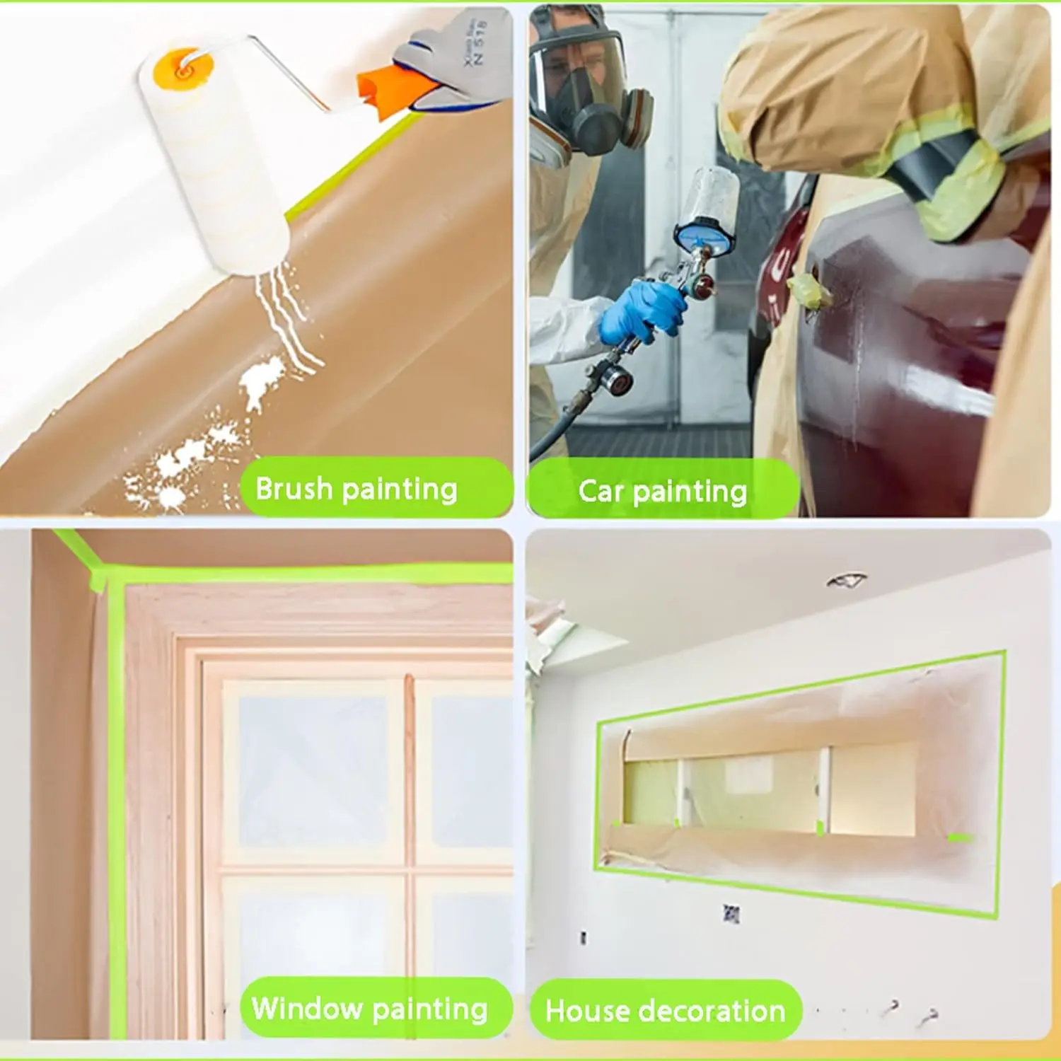 Paint Masking Paper-Unfold Drape Painters Paper Masking Paper for Painting Cars Floor Protection Auto Body Masking