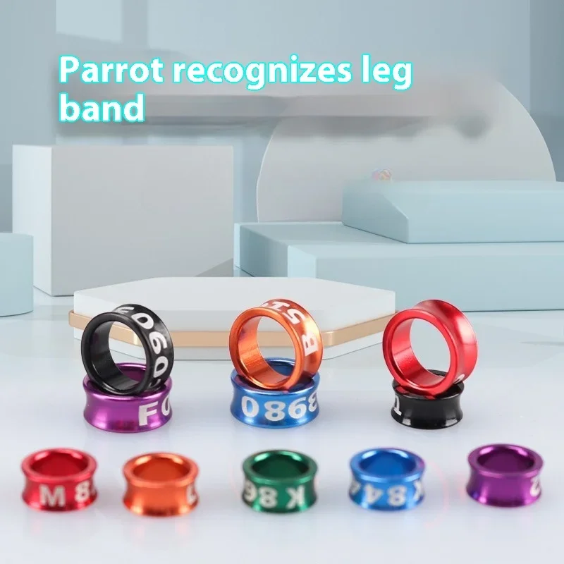 Durable Electroplated Alloy Bird Leg Ring for Parrot Budgie Myna Finch Lovebird Safe Identification with Random Letter Engravi