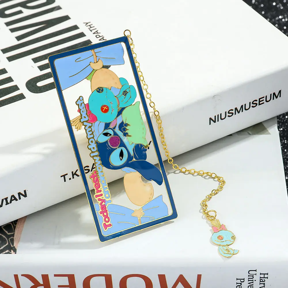 Disney Stitch милые мультяшные закладки креативные кавайные аниме металлические полые студенческие закладки мужские и женские канцелярские принадлежности подарки