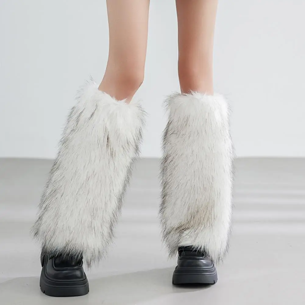 

Аксессуары для ног для покупок, манжеты для ботинок, женские плюшевые манжеты для ботинок с имитацией волчьей шерсти для сценических выступлений на Хэллоуин