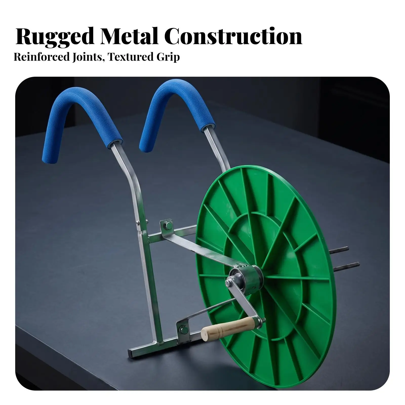 Agricultural Shoulder Mounted Hose Winder Tool for Rolling Water Belts Efficient Single User Manual Irrigation Reel
