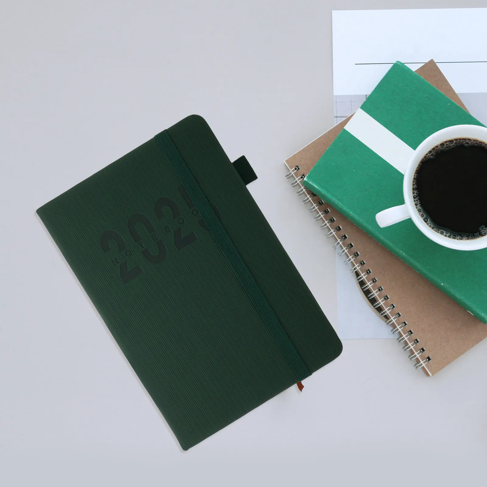 2025 Notebook Hardcover with Strap Pen Loop Ample Writing Space Creative Design Travel Work Meeting Daily