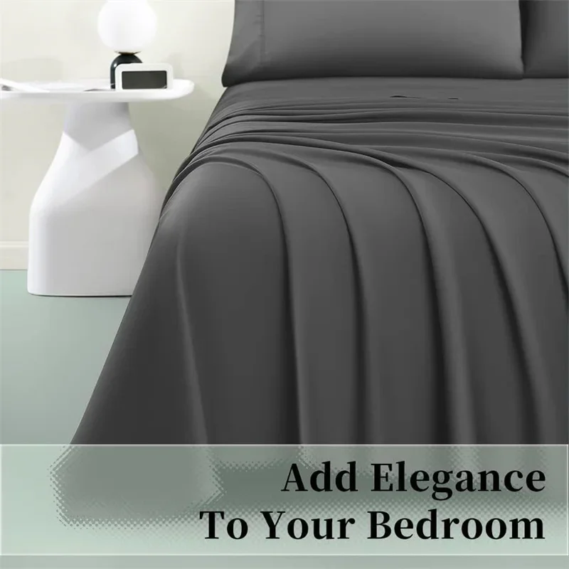 100% Egyptian Cotton Queen King Size Bed Sheet Set 1000 Thread Count Ultra Soft Flat Sheet Fitted Bed Sheet Pillowcase Durable