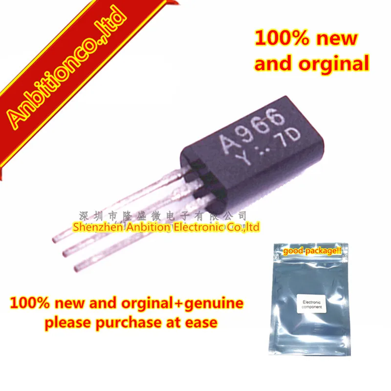 20pcs 100% new and orginal A966 2SA966 TO-92L TRANSISTOR (AUDIO POWER AMPLIFIER APPLICATIONS) in stock