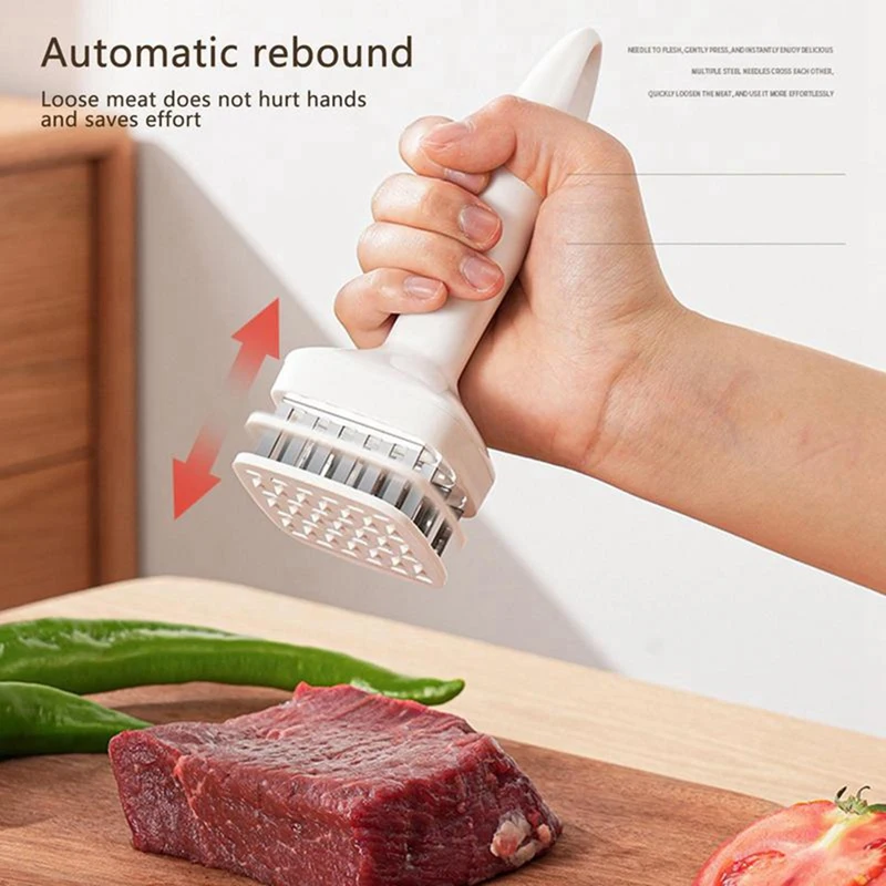 Meat Tenderizer Needle Stainless Steel Steak Tenderizer Hammer Kitchen Tool Cooking Gadgets Rib Breaker Meat Beater