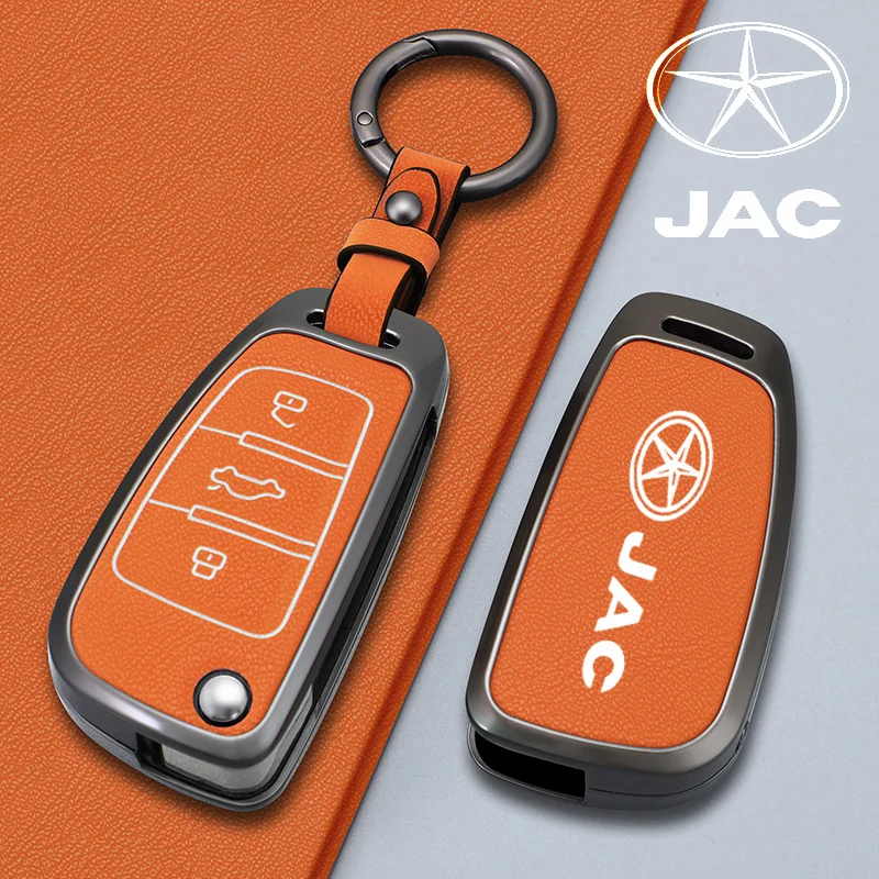 

Metal Car Folding Key Case Cover For JAC A13 A13RS Refine M3 V7 T6 Pickup For JAC fritson t8 Protector Keychain Accessories