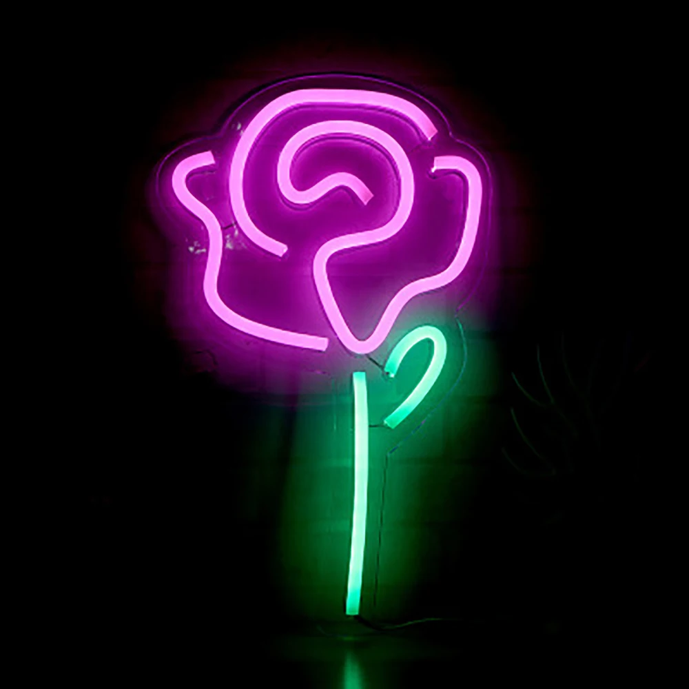 Neon Light Cactus Pineapple Coconut Tree Popsicle Christmas Tree Rose Led Neon Sign Usb Powered Light Wall Neon Sign Decor