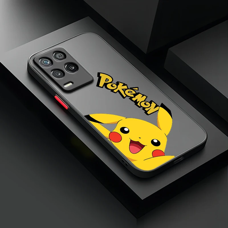 Anime P-Pokémon P-Pikachu For Realme Q3T Q3S Q5 GT Neo 3T 2 Narzo 50i 50A 20A 10A X50 X3 Pro Frosted Translucent Phone Case