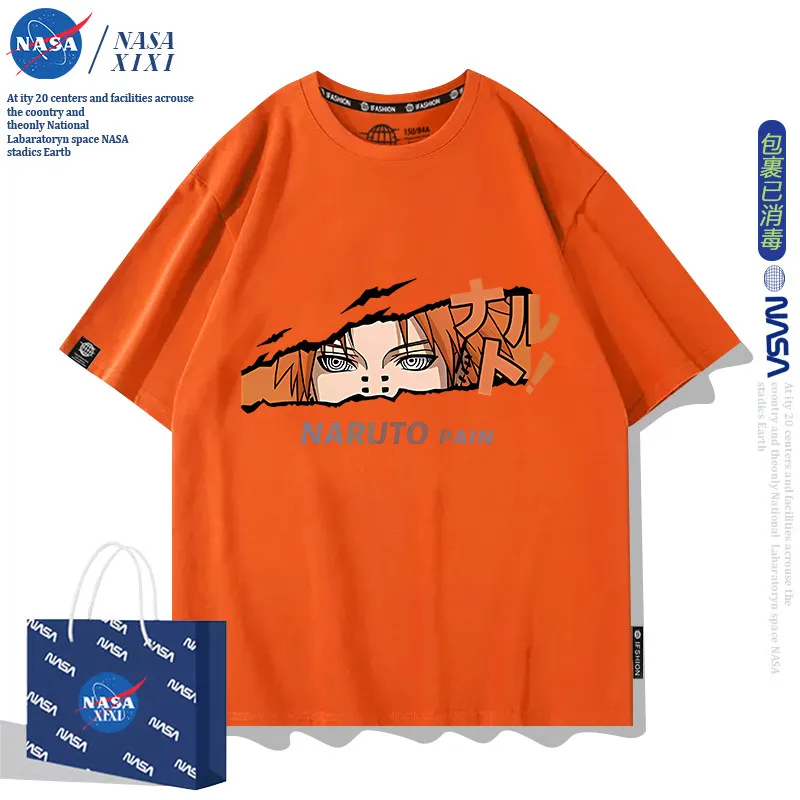 Children's T-shirt Trendy Brand Pure Cotton New Item Naruto Co Branded Cartoon Printed Parent-child Casual Short Sleeved Shirt