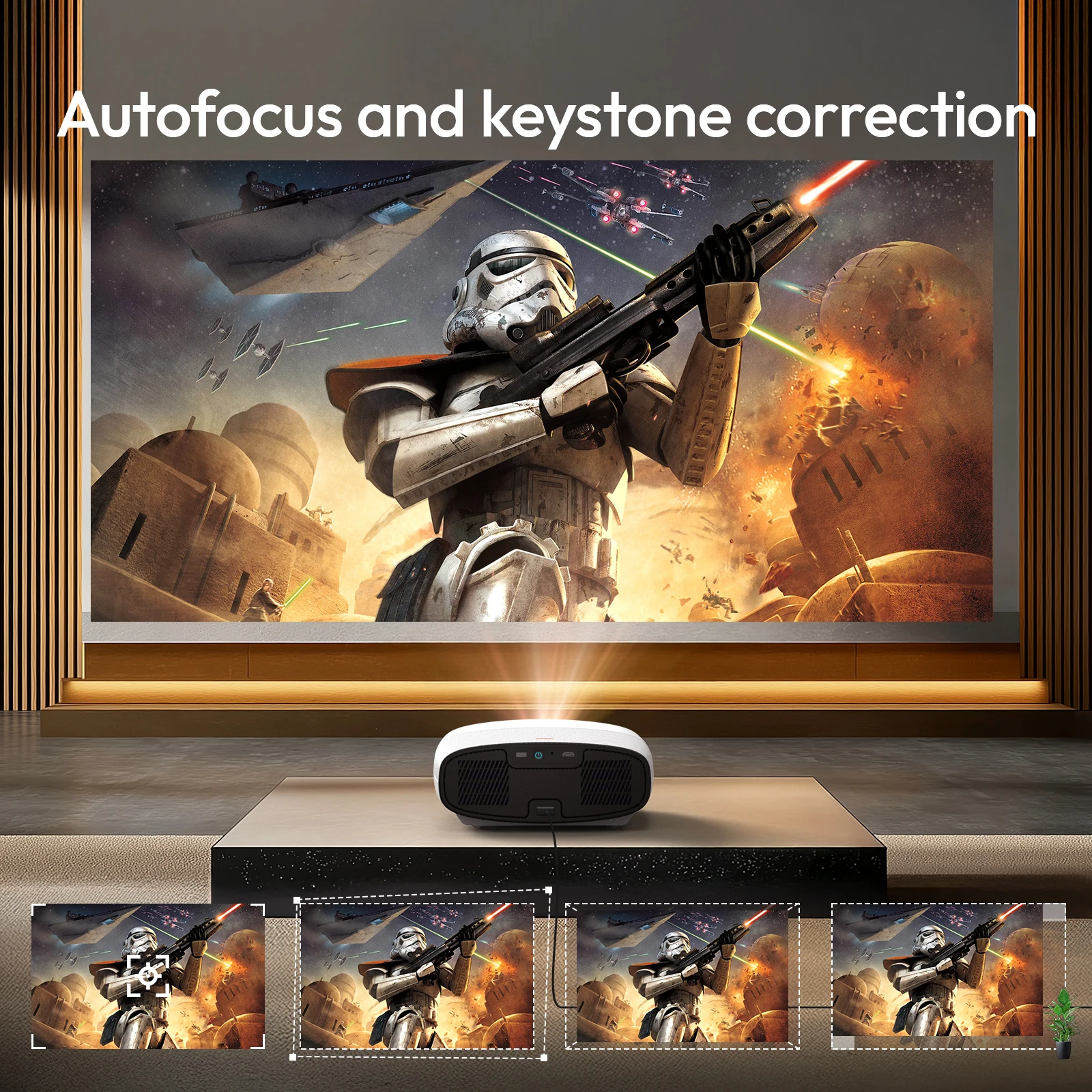 VEVSHAO A22 Full HD 1080P Projector 4K 1000ANSI Android WiFi Auto Focus 10W*2 جهاز عرض المسرح المنزلي لاجتماعات المكتب والفيديو