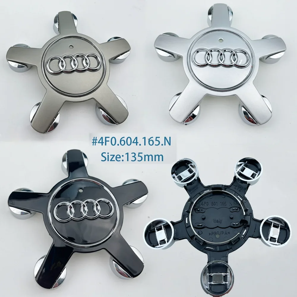 

4Pcs 135MM Car Hub Caps 4F0601165N For Audi A4 A5 A6 A7 Q3 Q5 A3 S5 Accessories Auto Wheel Center Cap Hubcap Rim Covers Styling
