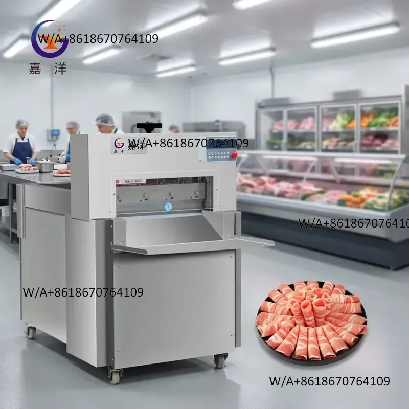 Automatic Frozen Luncheon Lamb Beef Meat Slice Slicer Cnc Lamb Roll Bacon Slicer Cutting Frozen Meat Slicing Machine