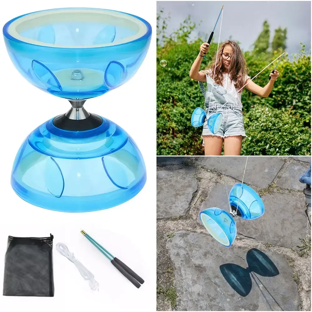 

Portable Diabolo Set Chinese Yo-Yo Diabolo Toy Outdoor Fitness Equipment For Adults And Children Soft Rubber Diabolo Ringing