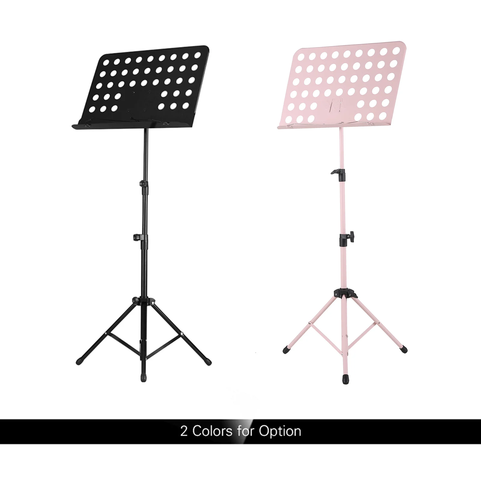 Portable Metal Music Stand Detachable Musical Instruments for Piano Violin Guitar Sheet Music Black