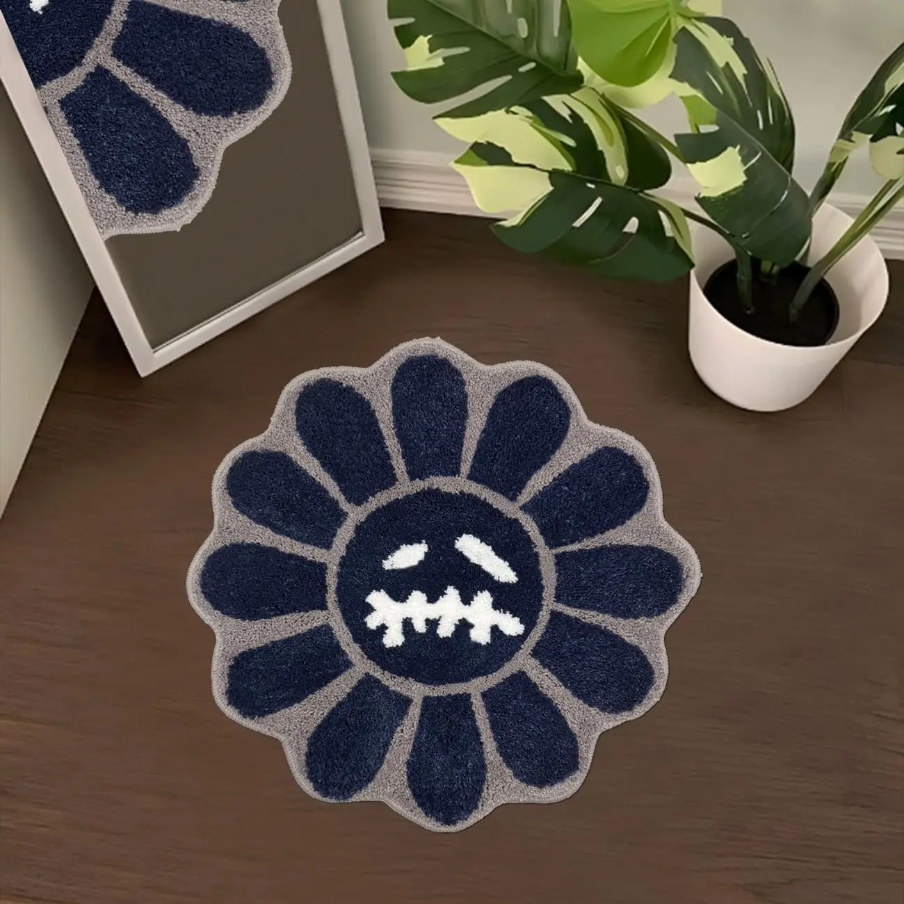 VIKAMA Gothic Zonnebloem Antislip Vloermat Absorberend Badkamer Woonkamer Slaapkamer Nachtkastje Tapijt Huis Decoratief Tapijt