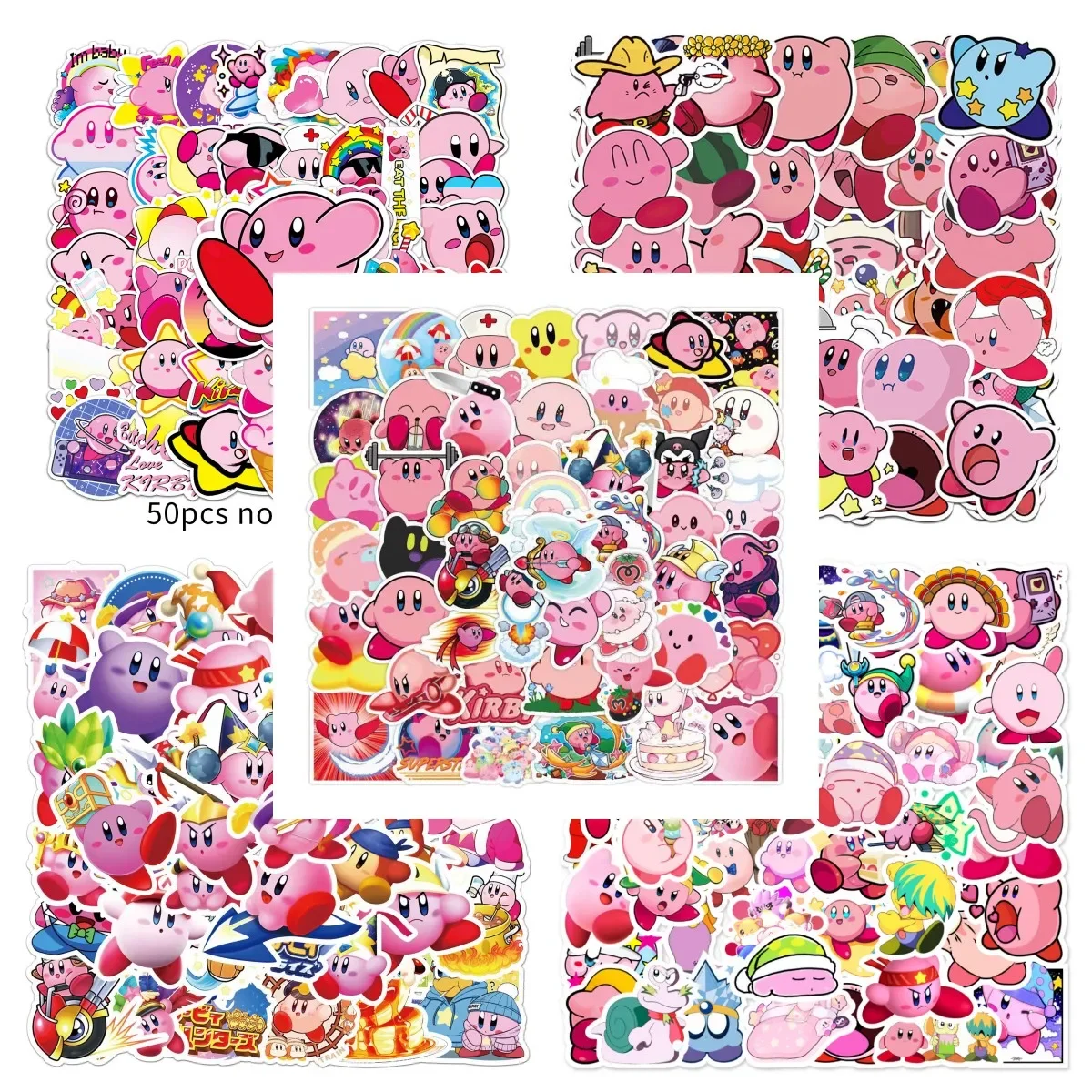 50/100/200pcs Non-repetitive Cute Kirby Children's Graffiti Waterproof Stickers