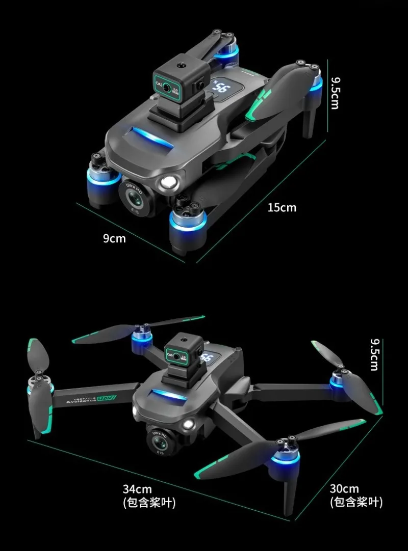 شاشة كبيرة للتحكم S159GPS كوادكوبتر بدون فرش لتجنب العوائق بالأشعة تحت الحمراء وطائرات التحكم عن بعد #4