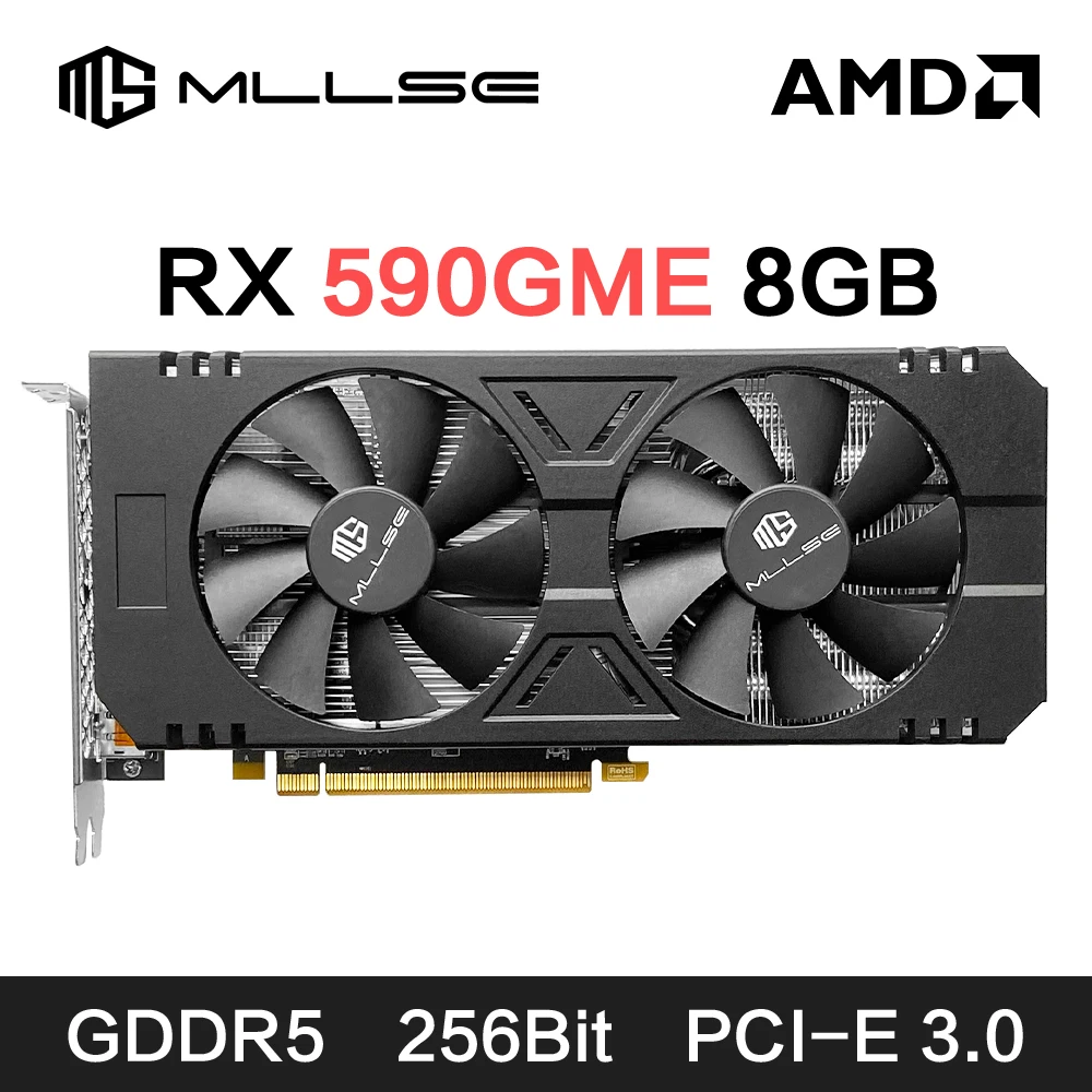 MLLSE NEW AMD RX 590 8GB Placa De Video Gaming Graphics Card GDDR5 256Bit PCI Express 3.0 ×16 8Pin Radeon GPU rx590 Series