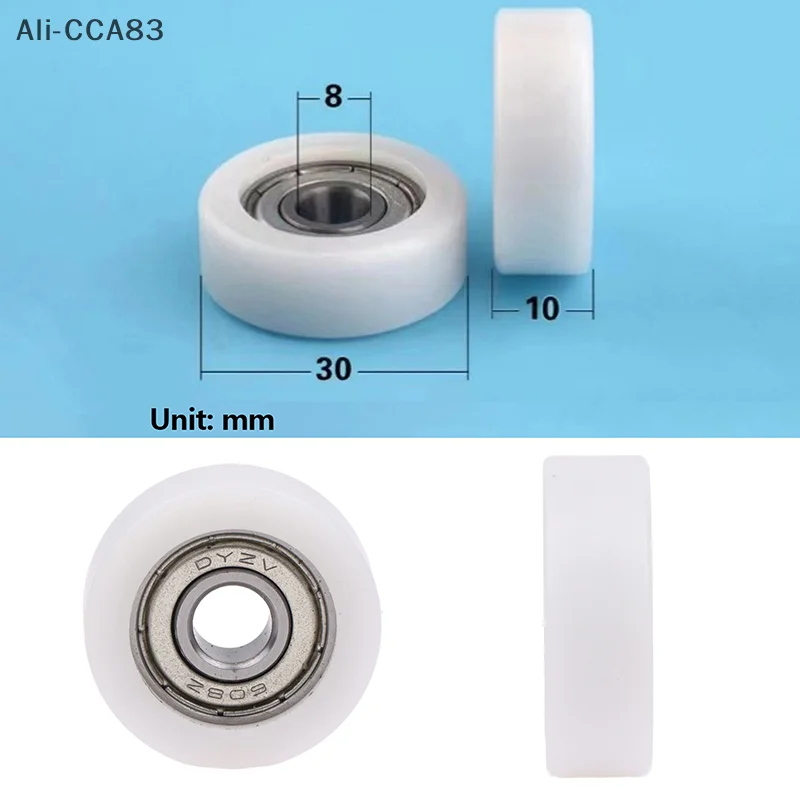 HMA9-1PC 8*30*10mm Injection Molded Nylon Coated Bearing Wheel Bearing 608 Roller Wheel Track Rail Pulley Door Window Pulley