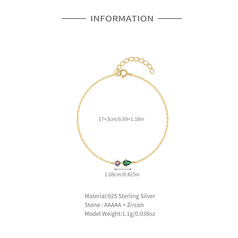 Aide Simple Classic 925 Sterling Silver Gold Plated Round Hoop Bracelet Chains for Women Fashion Romantic Fine Jewelry Pulseras