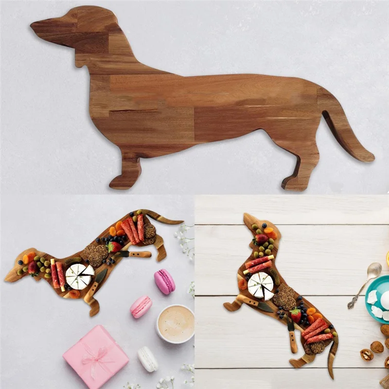 15.7 Inch Dachshund Dog Dinner Plate Cheese Board Cutting Charcuterie Board Cute Christmas Dinner