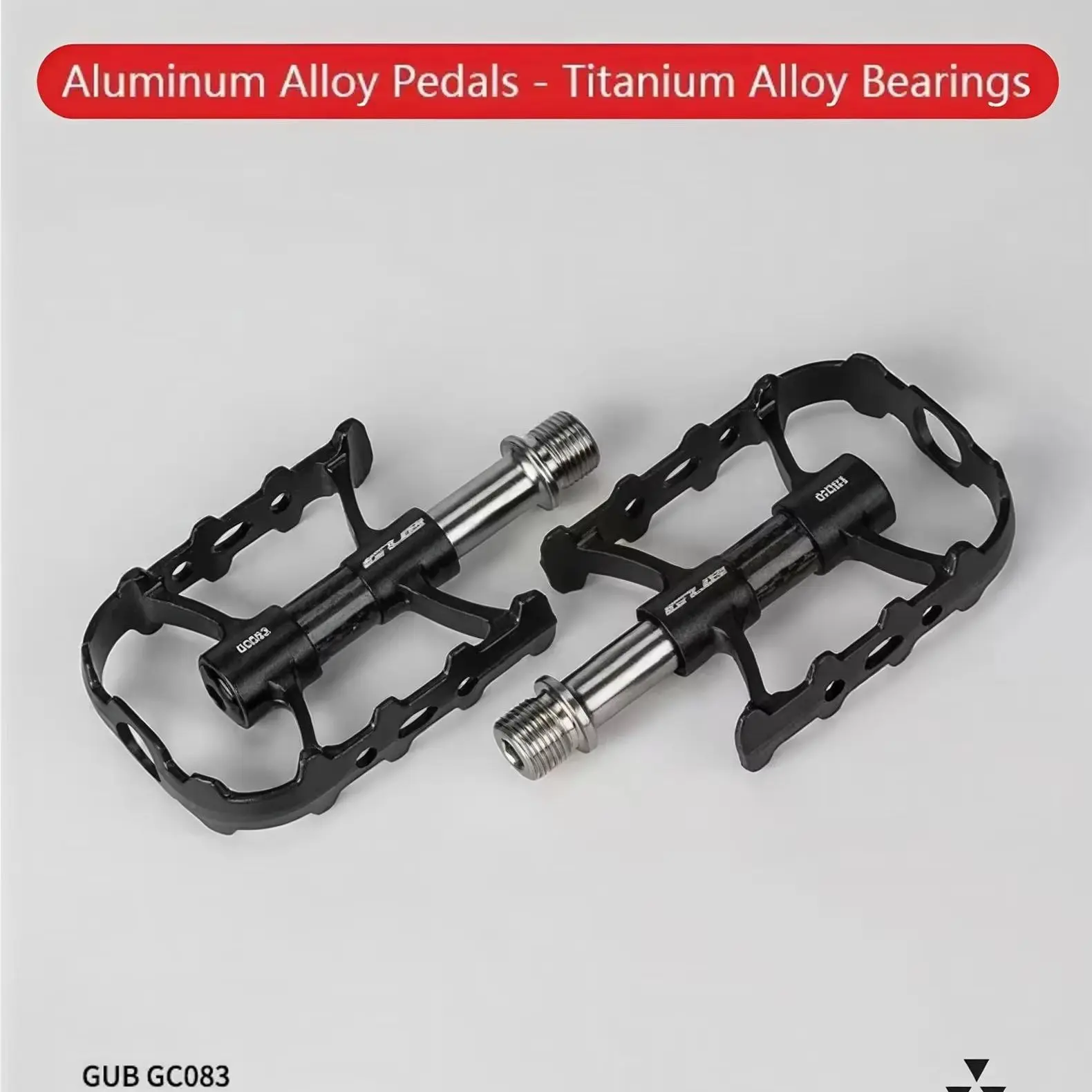 GUB GC083 Fahrrad Ultraleichtes Doppellager Aluminiumlegierung Pedal MTB/Rennrad/Klapprad Titan-Achsen-Pedale Leichtgewichtige Pedale