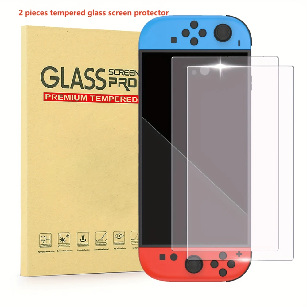 2PCS Screen Protectors for Nintendo Switch 2 Game Machine Transparent Tempered Glass Film Protective for Switch2 Anti-slip