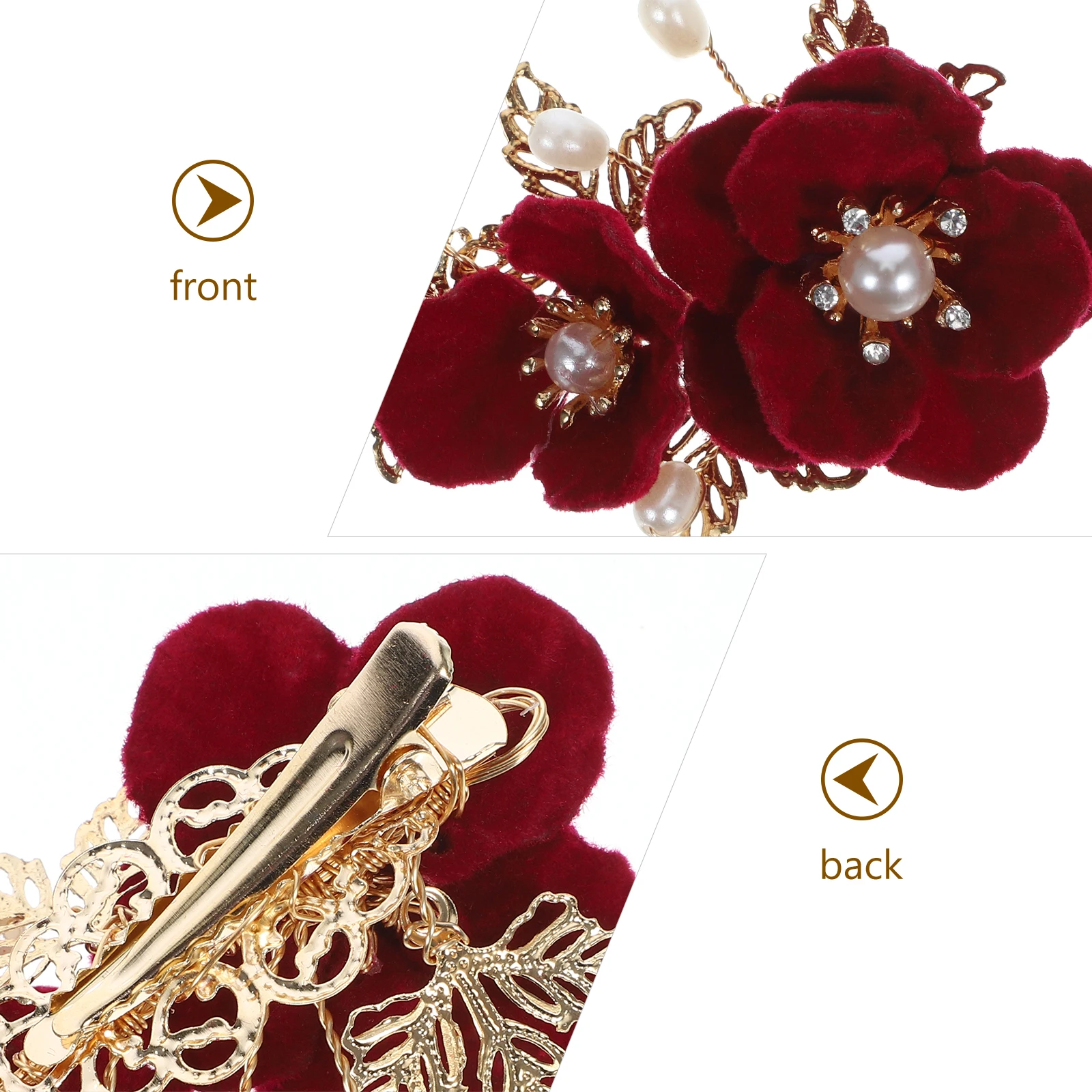 

Vintage Clip Retro Flower Design Elegant Decorative Barrette For Women Style Accessories Secure Hold Floral Hairpin