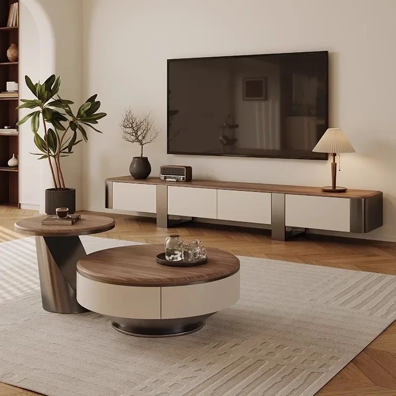 

ForLiving room combination Chinese antique walnut surface coffee table