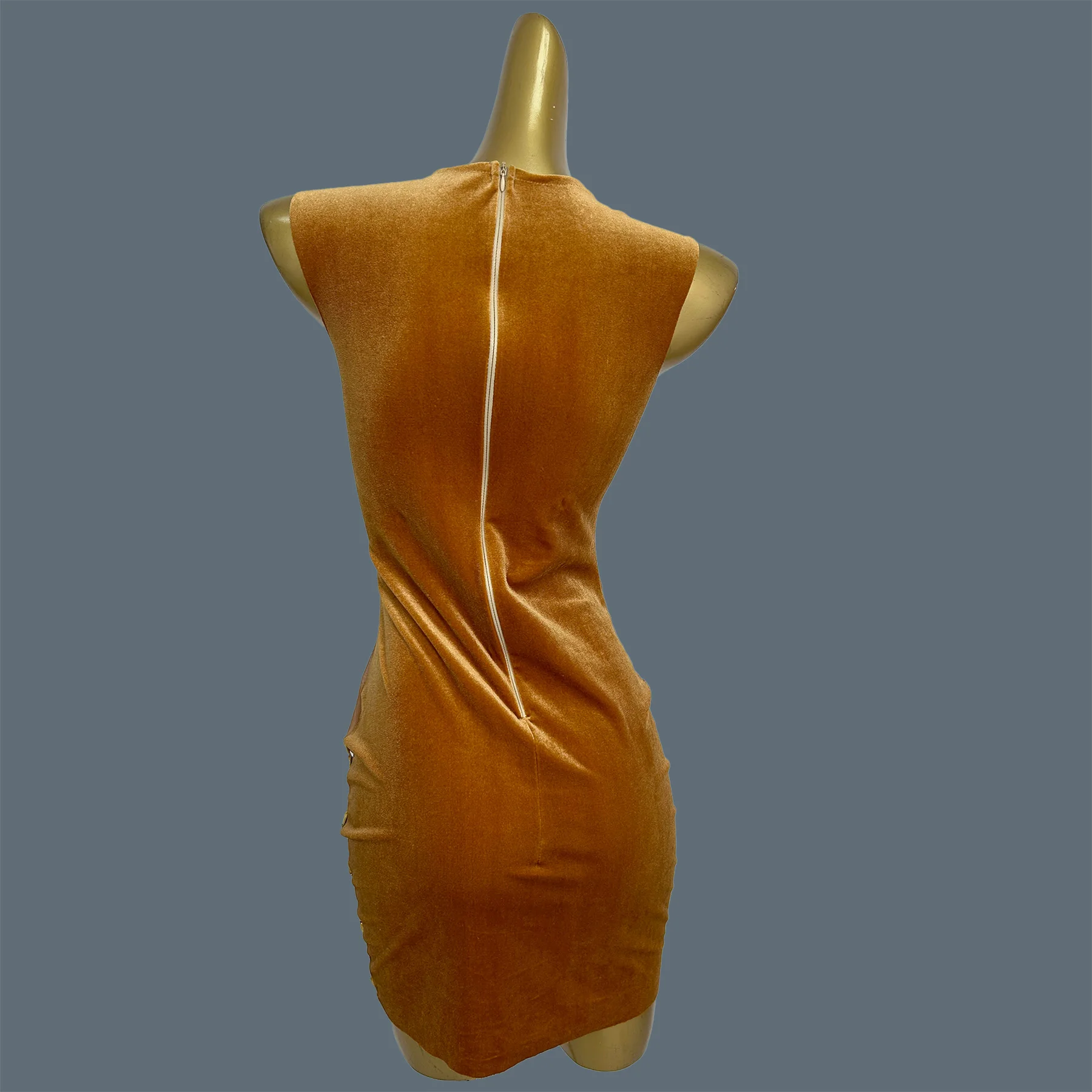 Women Elegant Sparkly Crystal  Velvet Cocktail Dress Club Dance Performance Costume Event Party Tight Fitting Mini Dress Jinbi