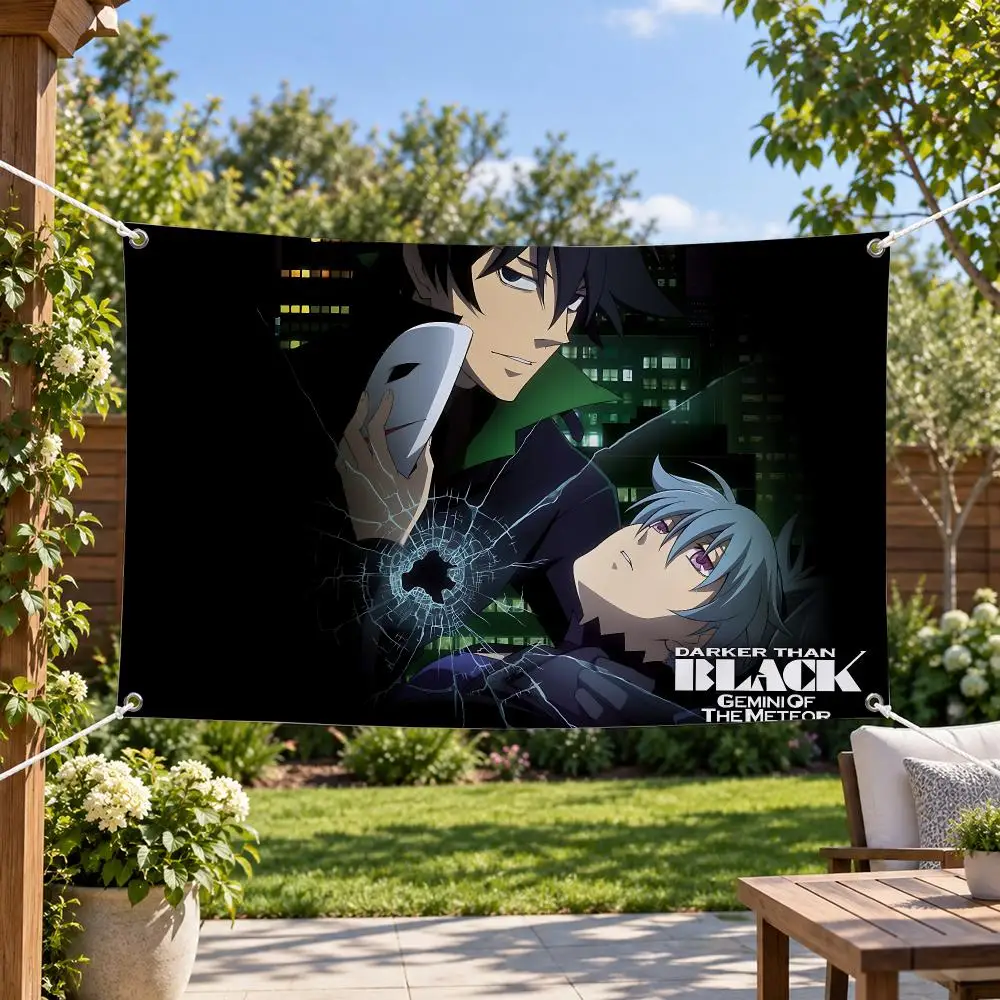 Anime Darker than Black Flags Aesthetic Wall Tapestry Printed Wall Hanging Living Room Party Outdoor Decor