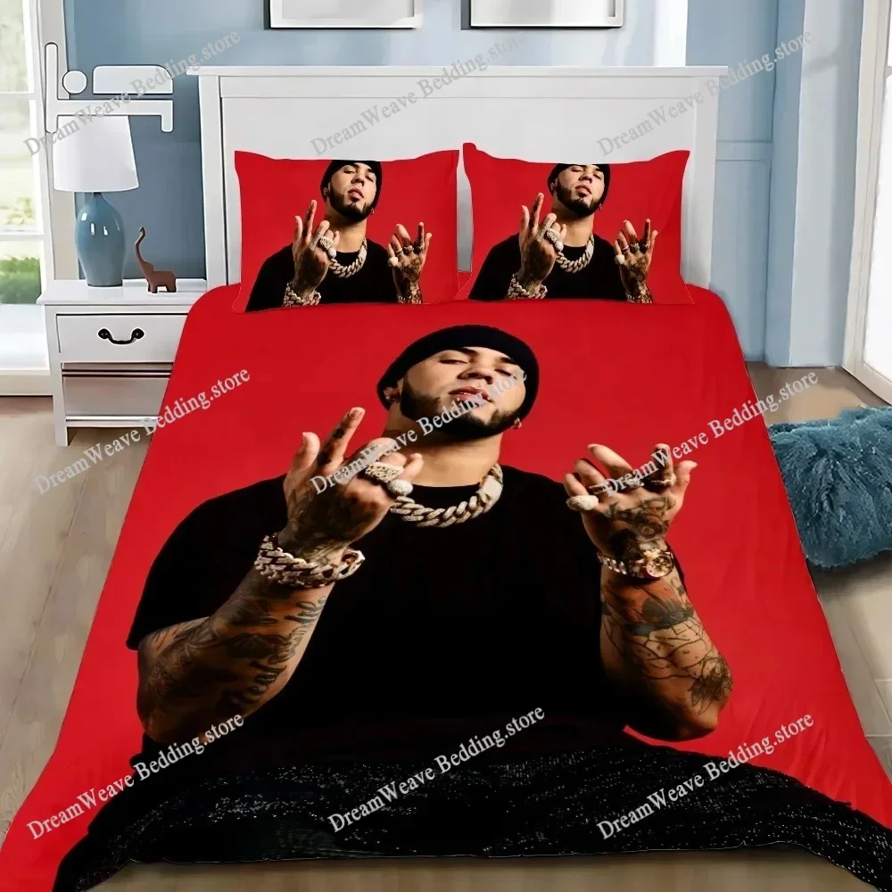 Anuel AA Bedding Set Single Twin Full Queen King Size Bed Set Aldult Kid Bedroom Duvetcover Sets bed sheet set 2025 Luxury Gift7