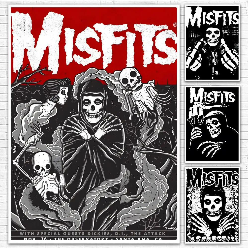 Rock Band The M-Misfits Painting Calligraphy Canvas Mural For Interior Walls Crease-Free Beautiful For Living Room Bedroom