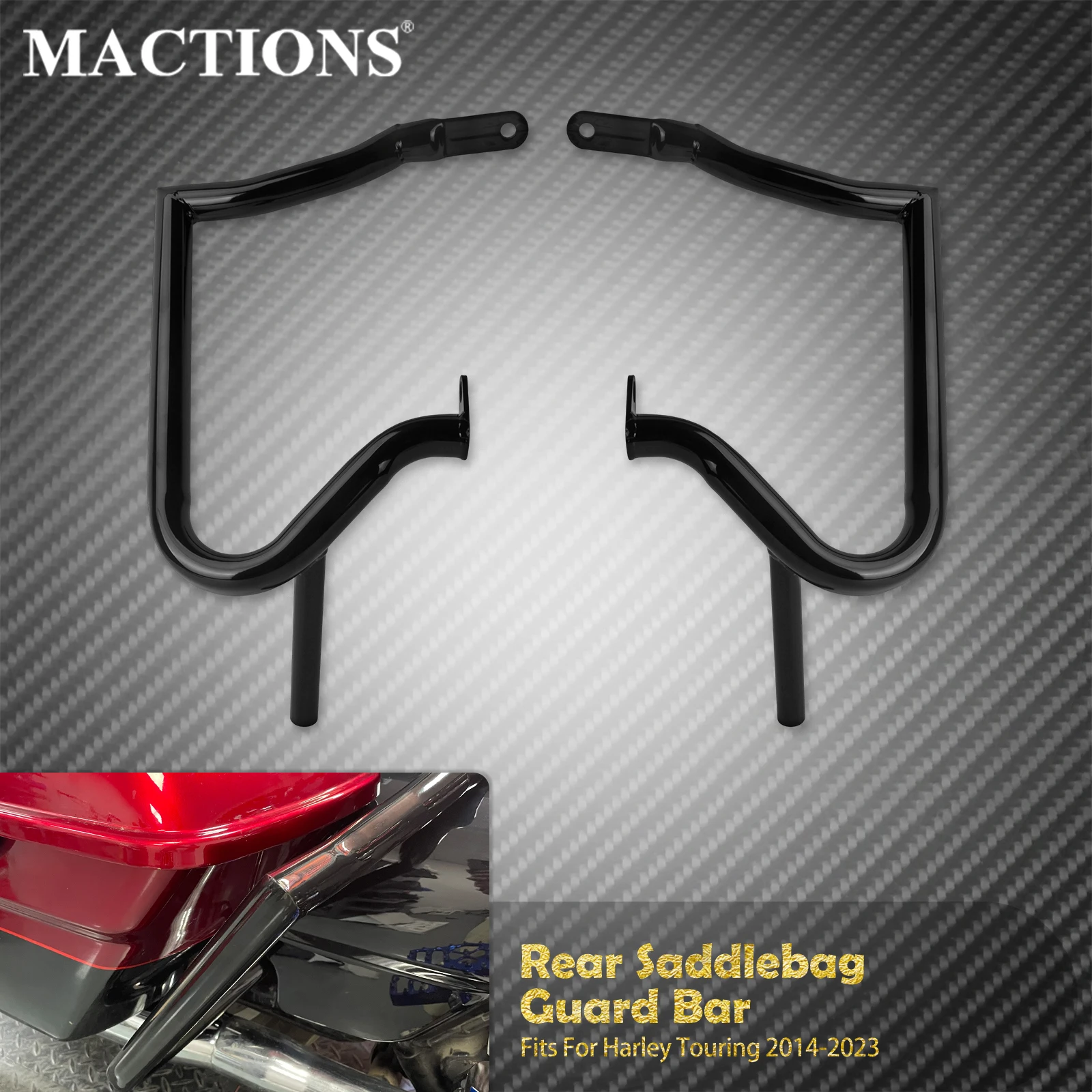 Motorcycle Rear Saddlebag Support Guard Rail Highway Crash Bar For Harley Touring Road King Electra Street Road Glide 2014-2023