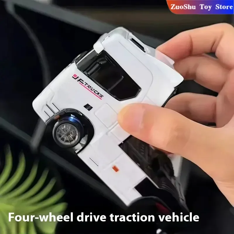 

1/43 Mini Remote Control Car Tabletop Toy Alloy Tractor Rc Truck 2.4g Rc Engineering Trailer Truck With Light And Sound Toys