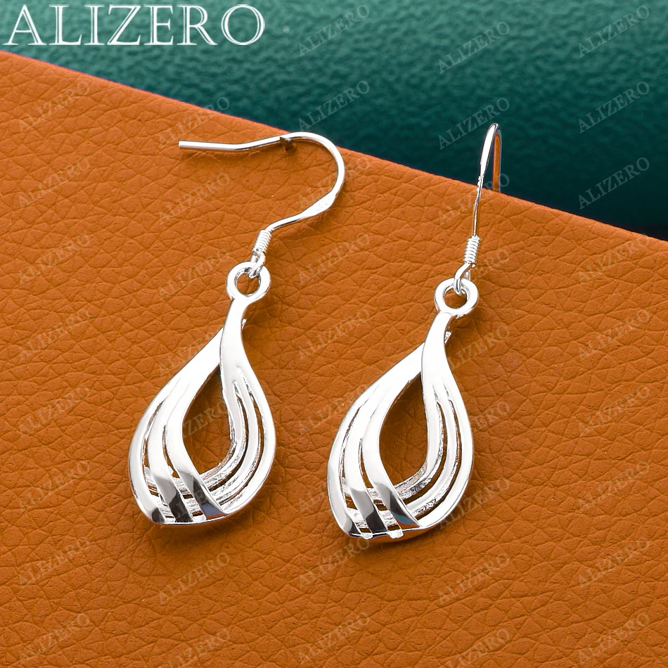 925 Sterling Silver Earrings Hollow Teardrop Shape Drop Earrings For Women Jewelry Fashion Party and Daily Wear