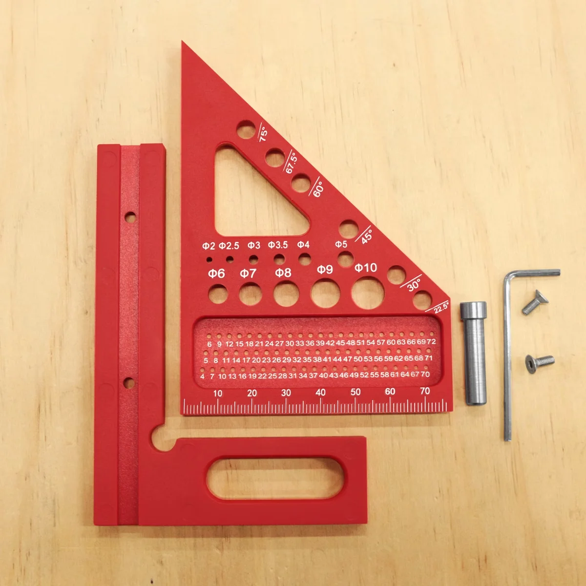 3D Multi-Angle Measuring Ruler, 45/90 Degree Woodworking Square Protractor,Triangle Ruler Layout Measuring Tool image 6