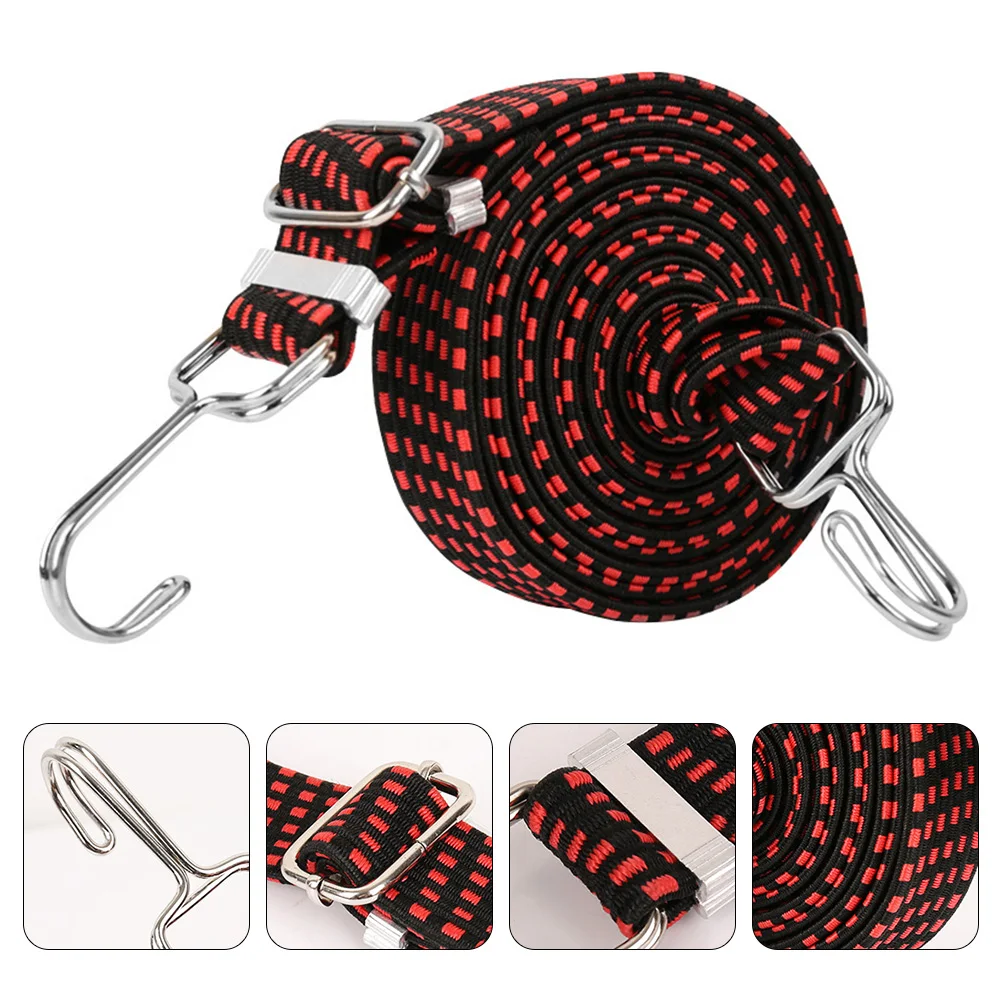

1pc Elastic Bike Luggage Strap 2M Red Latex Silk Widened Design High Load Capacity Luggage Racks Trailers Boats Caravans Elastic