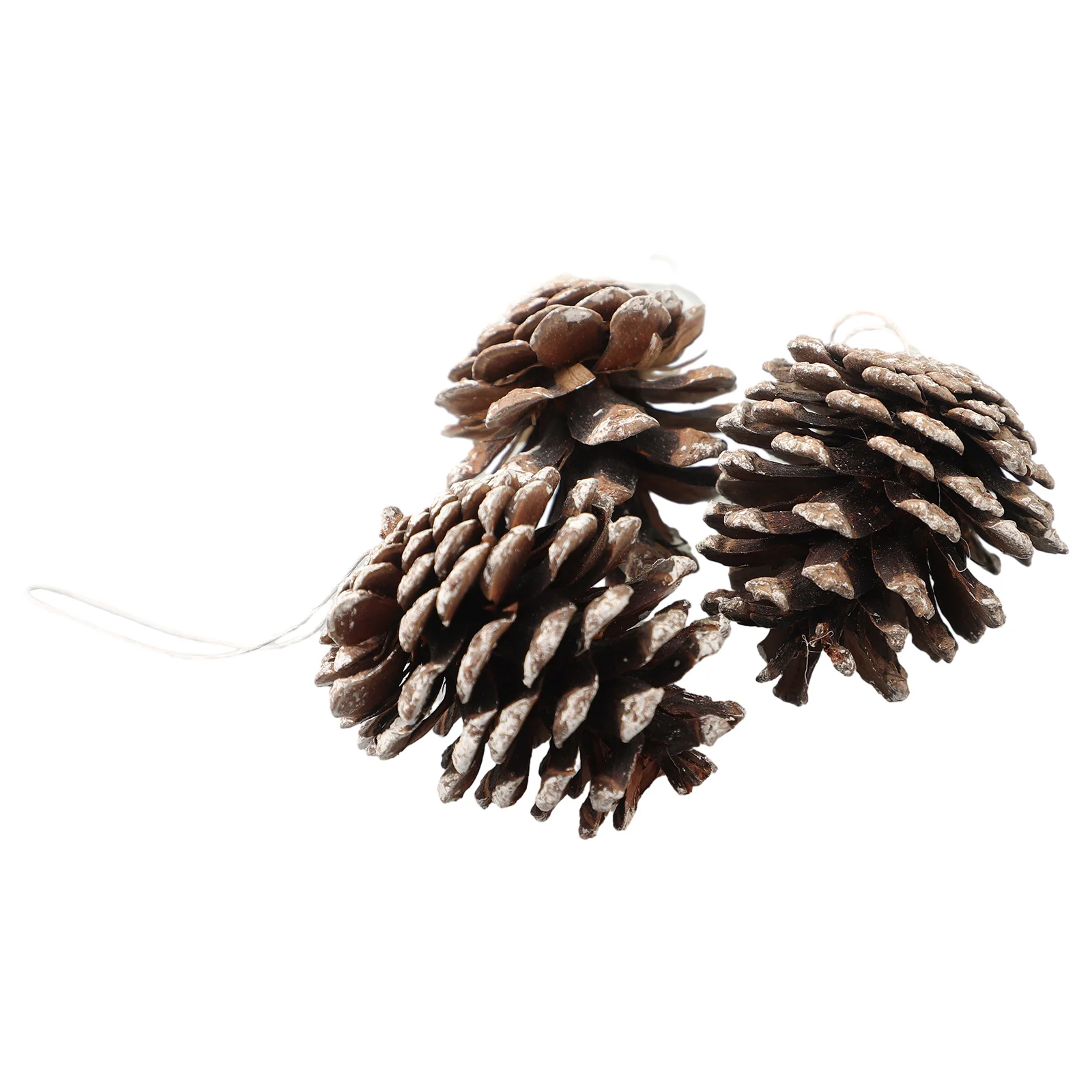 Decorative DIY Pine Cone Set 6 Small Natural Wood Powder Substrate Fake Pine Cones for Christmas Craft Projects