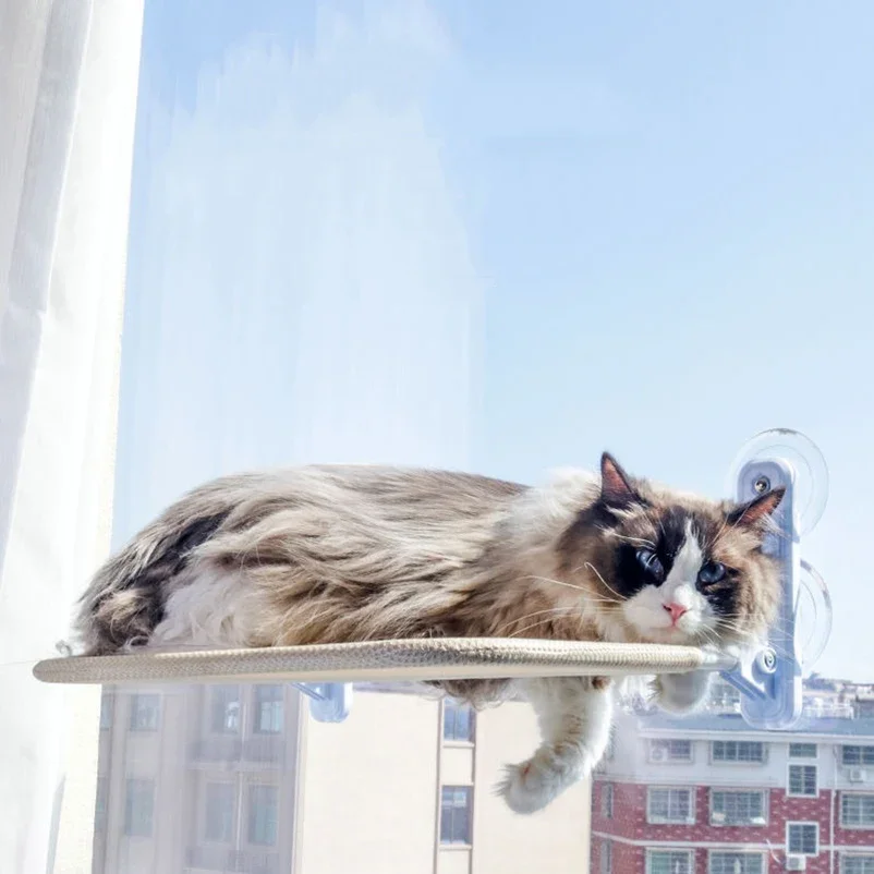 

Cat hammock hanging nest super suction cup swing sunbathing removable hammock windowsill glass hanging bed cat climbing frame