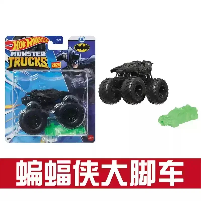 Original Hot Wheels Monster Car Crushed Trucks Big Foot Boys Toys 1/64 Diecast Mega Wrex Nissan Pickup Batman Beast Bashers Gift